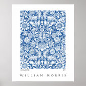 Design de tournesol en bleu William Morris Poster (Devant)