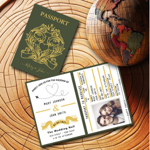 Design de voyage Faire-part de mariage Passeport V