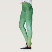 Design d'encre verte Leggings (Gauche)