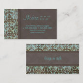 Design d'intérieur 3 de carte de visite de la (Devant / Derrière)