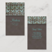 Design d'intérieur 4 de carte de visite de damassé (Devant / Derrière)