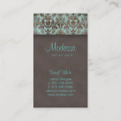 Design d'intérieur 5 de carte de visite de damassé (Dos)