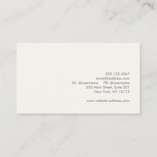 Design d'intérieur Carte de visite (Dos)