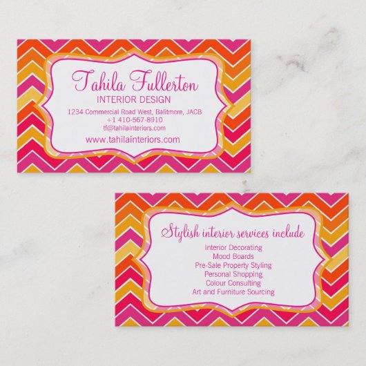 Design d'intérieur chevron zigzag audacieux carte (Devant / Derrière)