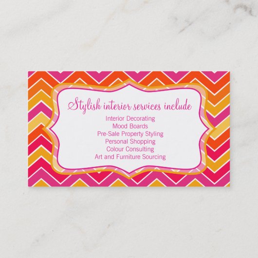 Design d'intérieur chevron zigzag audacieux carte  (Dos)
