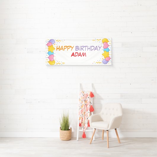 Design d'intérieur de bannière d'anniversaire colo (En situation)