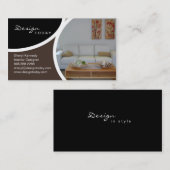 Design d'intérieur présentant le carte de visite (Devant / Derrière)