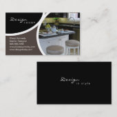 Design d'intérieur présentant le carte de visite (Devant / Derrière)