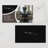 Design d'intérieur présentant le carte de visite (Devant / Derrière)