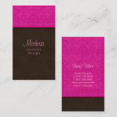 Design d'intérieur rose/spa de carte de visite de (Devant / Derrière)