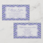 Design d'intérieur zigzag violet bleu carte de vis (Devant / Derrière)