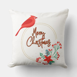 Design d'oiseaux avec des fleurs jettent oreiller