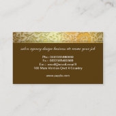 design doré élégant vintage carte de visite à fleu (Dos)