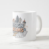 Design Droom Architectuur & Engineering Schets Extra Grote Beker (Voorkant rechts)