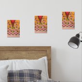 design d'un mur rouge et noir suspendu (Chambre à coucher)