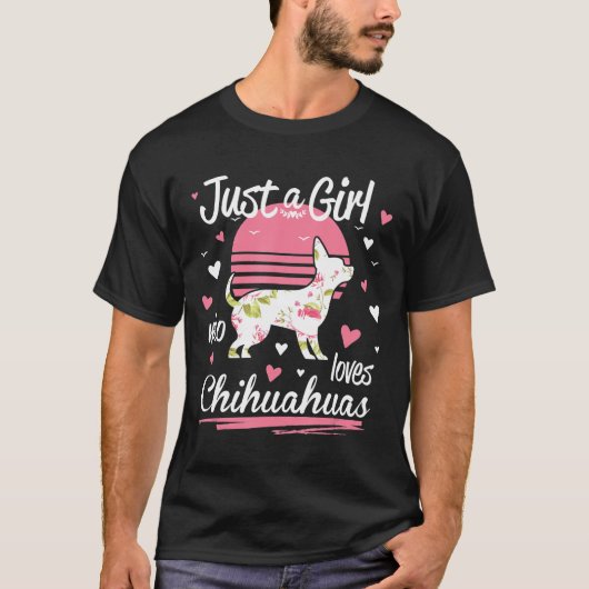 Design een meisje dat van Chihuahuas houdt T-shirt (Voorkant)