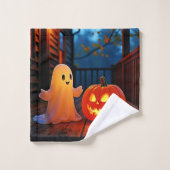 Design éffrayant d'Halloween brillant (Gant de toilette)