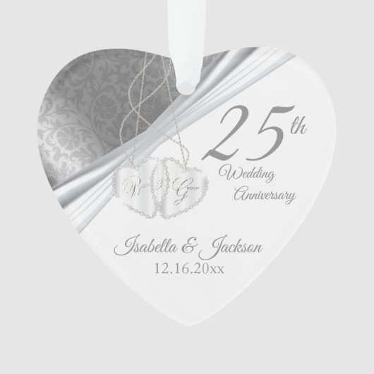 Design élégant - 25e anniversaire de Mariage d'arg (devant)