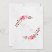 Design élégant à arche faire-part de mariage rose (Dos)