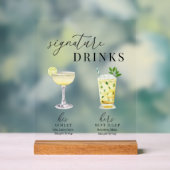 Design Elégant Aquarelle Signature Boissons (Neutre)