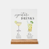 Design Elégant Aquarelle Signature Boissons (Recto)