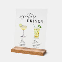 Design Elégant Aquarelle Signature Boissons