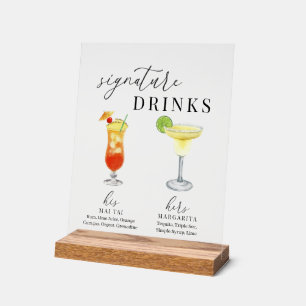 Design Elégant Aquarelle Signature Boissons