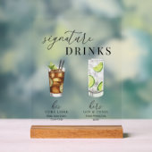 Design Elégant Aquarelle Signature Boissons (Neutre)
