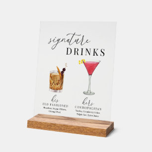 Design Elégant Aquarelle Signature Boissons