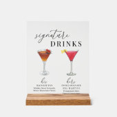 Design Elégant Aquarelle Signature Boissons (Recto)