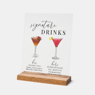 Design Elégant Aquarelle Signature Boissons