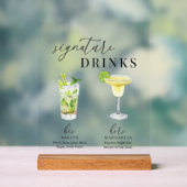 Design Elégant Aquarelle Signature Boissons (Neutre)