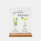 Design Elégant Aquarelle Signature Boissons (Recto)