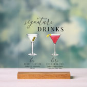 Design Elégant Aquarelle Signature Boissons (Neutre)