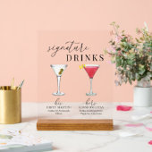 Design Elégant Aquarelle Signature Boissons (Mariage)