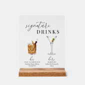 Design Elégant Aquarelle Signature Boissons (Recto)