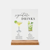 Design Elégant Aquarelle Signature Boissons (Recto)
