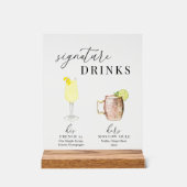 Design Elégant Aquarelle Signature Boissons (Recto)