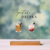 Design Elégant Aquarelle Signature Boissons (Neutre)