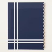 Design élégant bleu marine et rayures blanches (Dos)