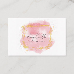 Design élégant carte de visite rose et or