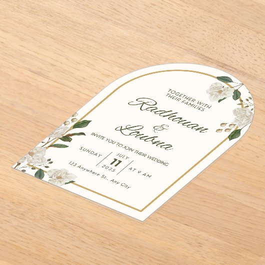 Design élégant de carte Faire-part de mariage flor (Poser)