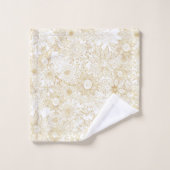 Design élégant de doodles à fleurs dorées (Gant de toilette)