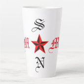 Design élégant de tasse de latte avec monogramme é (Devant)