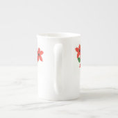 Design élégant d'os blanc Chine Mug Rouge Floral (Dos)