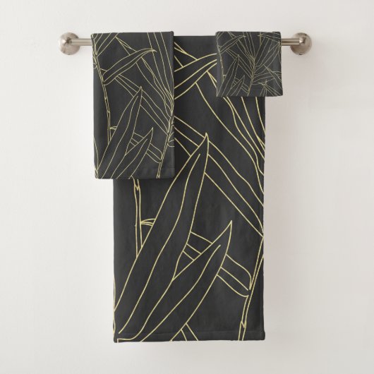 Design élégant feuillage de bambou or strokies (En situation)