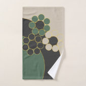 Design élégant, floral, simple, cercles, ligne or (Serviette à main)