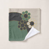 Design élégant, floral, simple, cercles, ligne or (Gant de toilette)