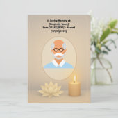 Design élégant minimaliste de carte funéraire (Debout devant)