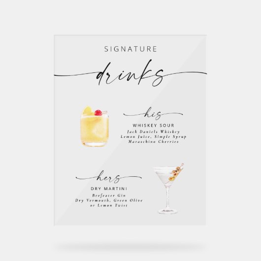 Design élégant moderne Signature Boissons (Recto)